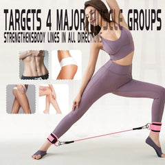 3 Piece Natural Latex Yoga Resistance Bands | Hip and Leg Shaping Trainer with Ankle S close-up view
