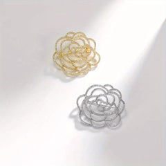 Classic Lady Crystal Folower Brooch Pin Exquisite High-end Women Men Fashion Delixate Shining Badges