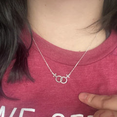 Double Venus Symbol Charm Female Lesbian LGBT Necklace Women Pendant Girlslove LES Sta close-up view