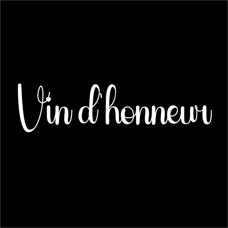 French Wedding Directional Sign Stickers | Baptism Party Personalized Vinyl Decals close-up view
