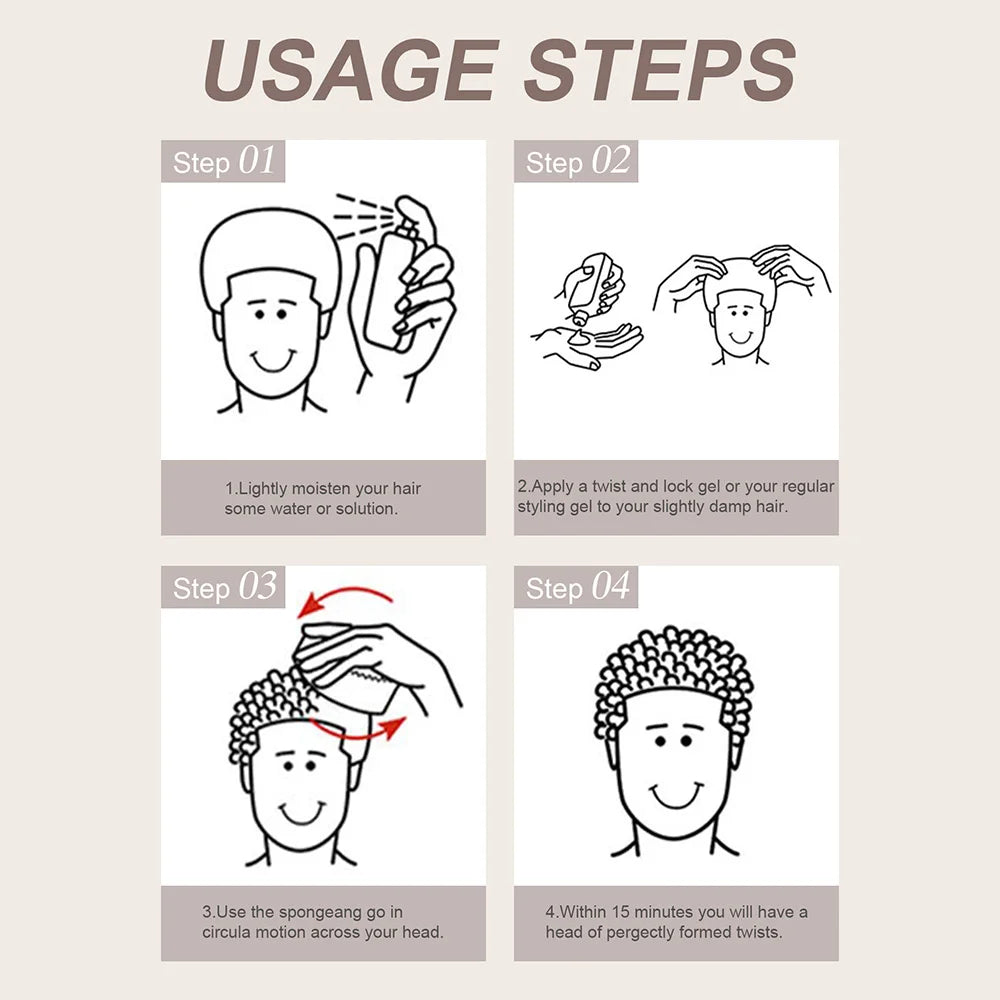 Oval Double-Sided Magic Twisted Hairbrush Sponge Brush For Natural Afro Coil Wave Dre lifestyle view