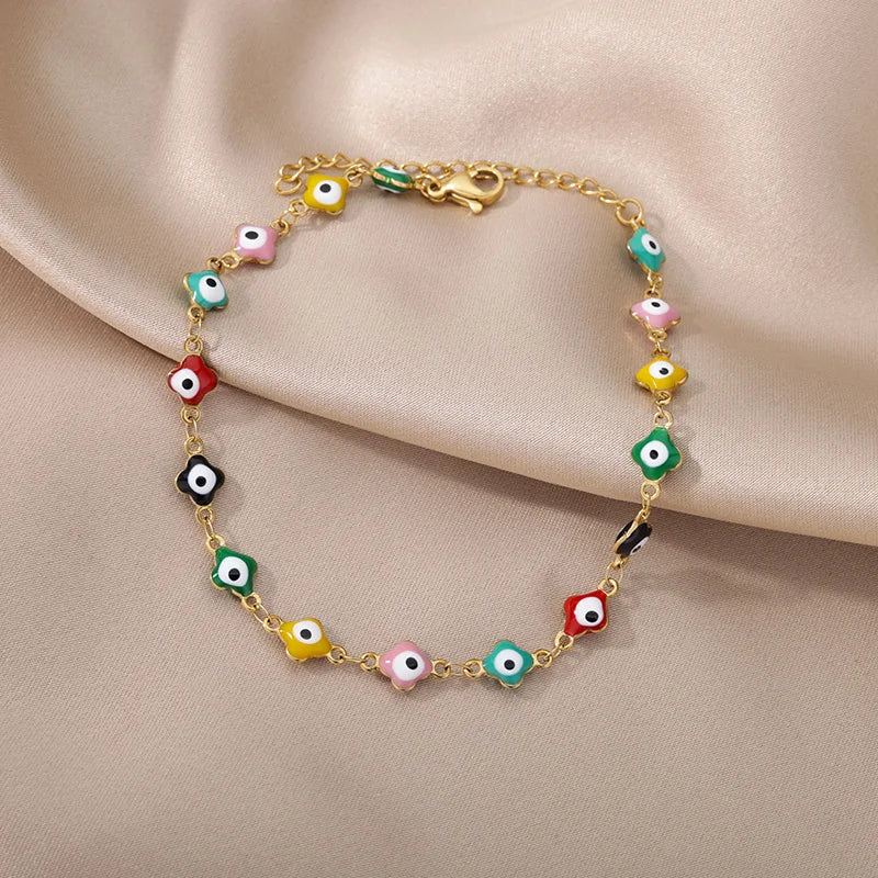 Anklets for Women Summer Beach Accessories Stainless Steel Imitation Pearl Chain Ankl alternate view