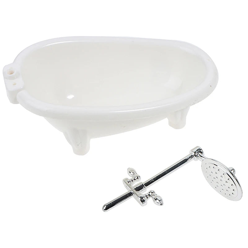 Dollhouse Miniatures Bathtub Furniture Bathroom Accessories Kids Pretend Toy additional angle