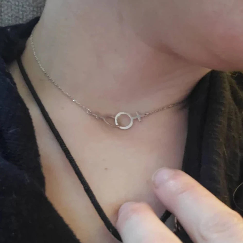 Double Venus Symbol Charm Female Lesbian LGBT Necklace Women Pendant Girlslove LES St lifestyle view
