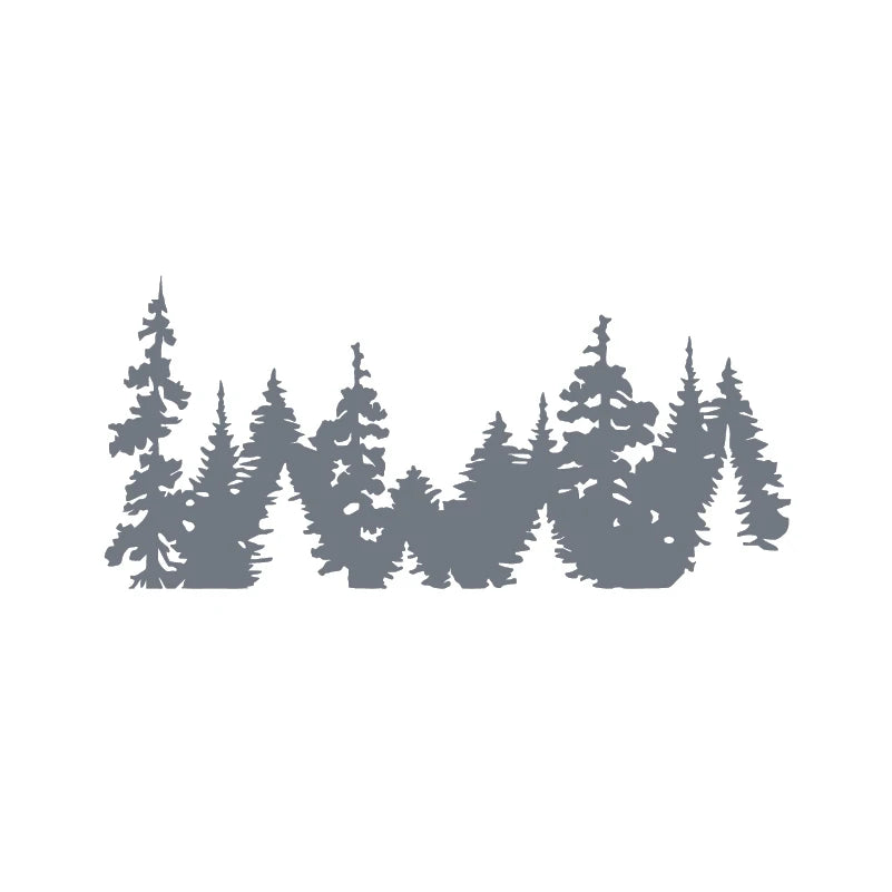 Mountain Forest Trees Vinyl Sticker Decal | Nature Adventure Wall Art for Car Laptop lifestyle view
