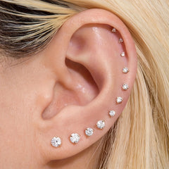 Back Tragus Round Clear Cubic Zirconia Piercing Earrings Jewelry alternate view
