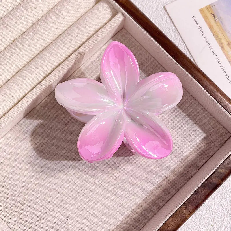 1/6/12pcs Sweet Gradient Colorful Flower Acrylic Hair Claw Clip Women Hairpin Summer alternate view