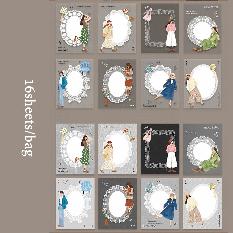Mr.Paper 16Pcs Light Sleep Manuscript Sticker Pack | Hand-Drawn Journal Decor Kit alternate view