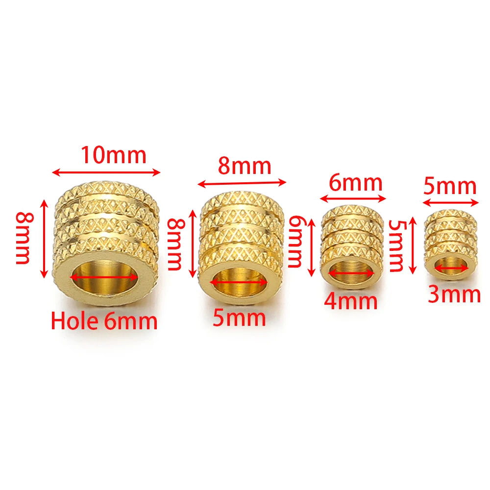 10Pcs Stainless Steel Big Hole Spacer Beads | DIY Jewelry Findings for Bracelets and alternate view
