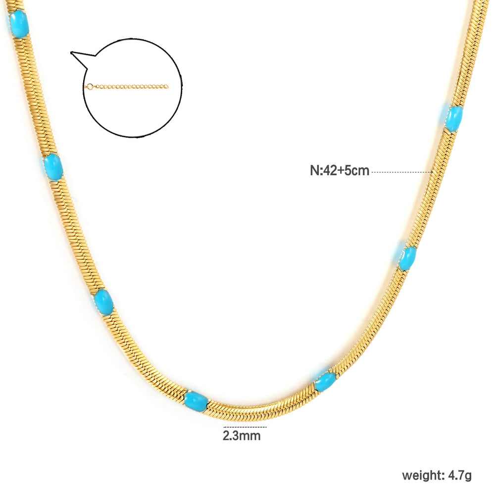 LUXUKISSKIDS Sweet Multicolor Drip-Oil Beads Necklace Women's Bohemia Stylish Clavicle C detail view