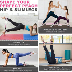 3 Piece Natural Latex Yoga Resistance Bands | Hip and Leg Shaping Trainer with Ankle Str detail view