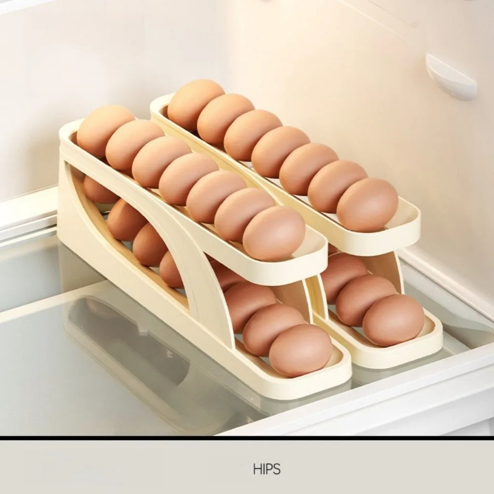 2 Floors Automatic Egg Dispenser For Countertop Cooler Kitchen Organizer additional angle