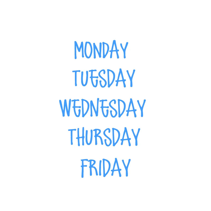 Days of the Week Labels | Personalized Vinyl Decals for Drawer and Storage Organization detail view