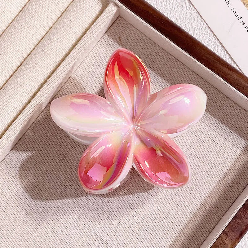 1/6/12pcs Sweet Gradient Colorful Flower Acrylic Hair Claw Clip Women Hairpin Summer lifestyle view