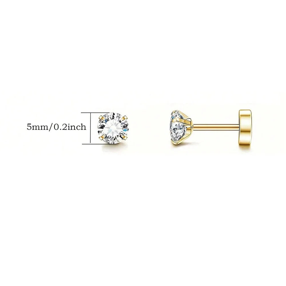 Back Tragus Round Clear Cubic Zirconia Piercing Earrings Jewelry lifestyle view
