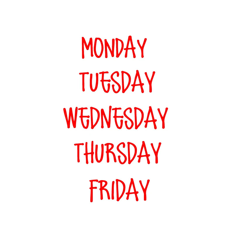 Days of the Week Labels | Personalized Vinyl Decals for Drawer and Storage Organization detail view