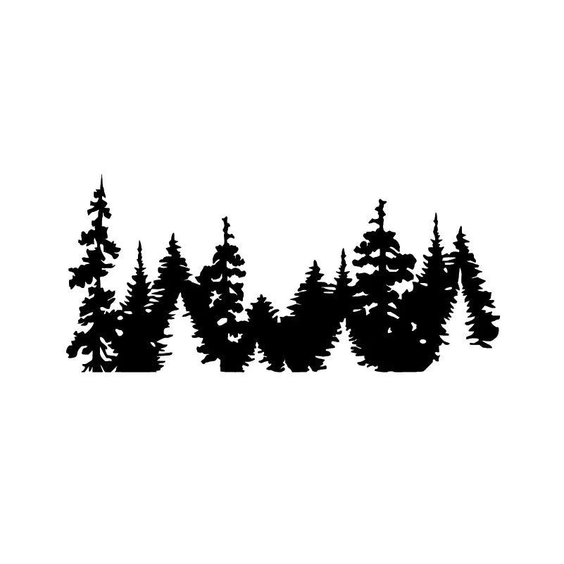 Mountain Forest Trees Vinyl Sticker Decal | Nature Adventure Wall Art for Car Lapto additional angle