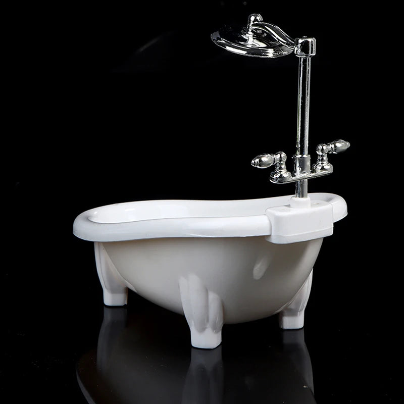 Dollhouse Miniatures Bathtub Furniture Bathroom Accessories Kids Pretend Toy close-up view