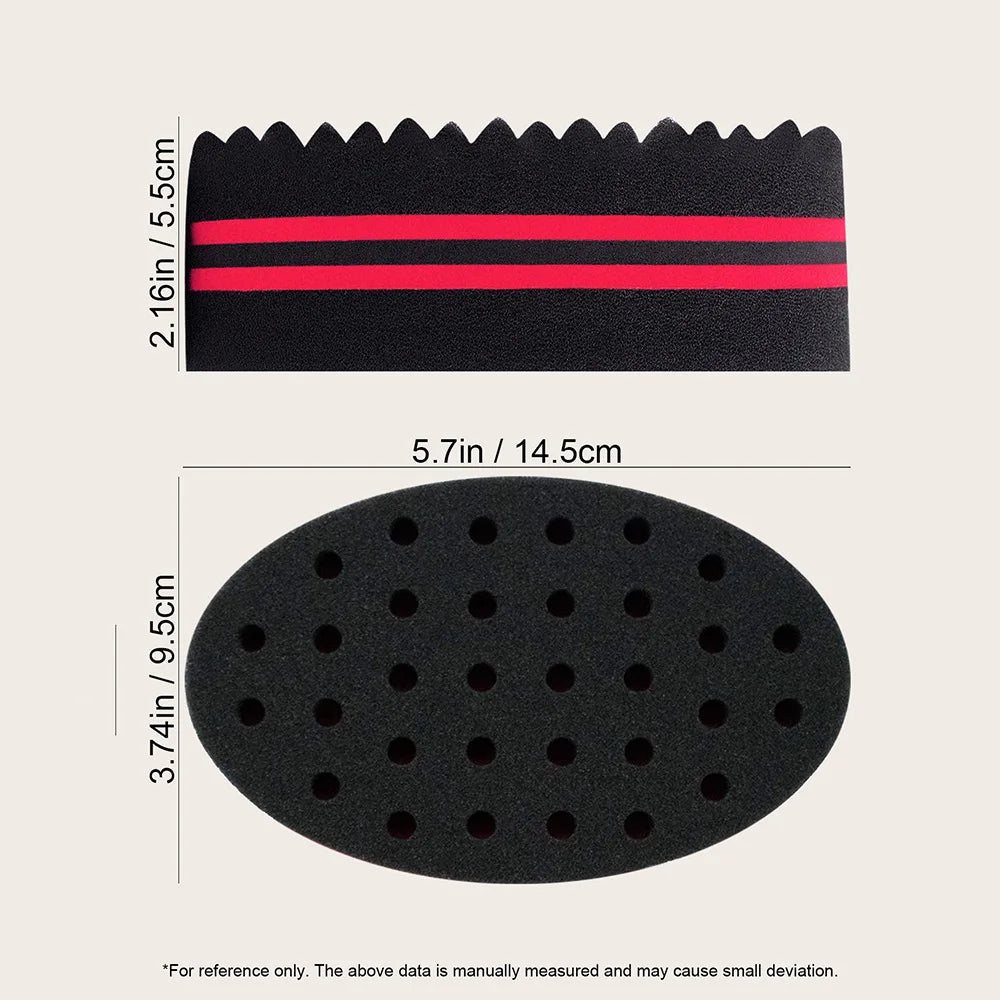 Oval Double-Sided Magic Twisted Hairbrush Sponge Brush For Natural Afro Coil Wave D additional angle