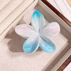 1/6/12pcs Sweet Gradient Colorful Flower Acrylic Hair Claw Clip Women Hairpin Summer B close-up view