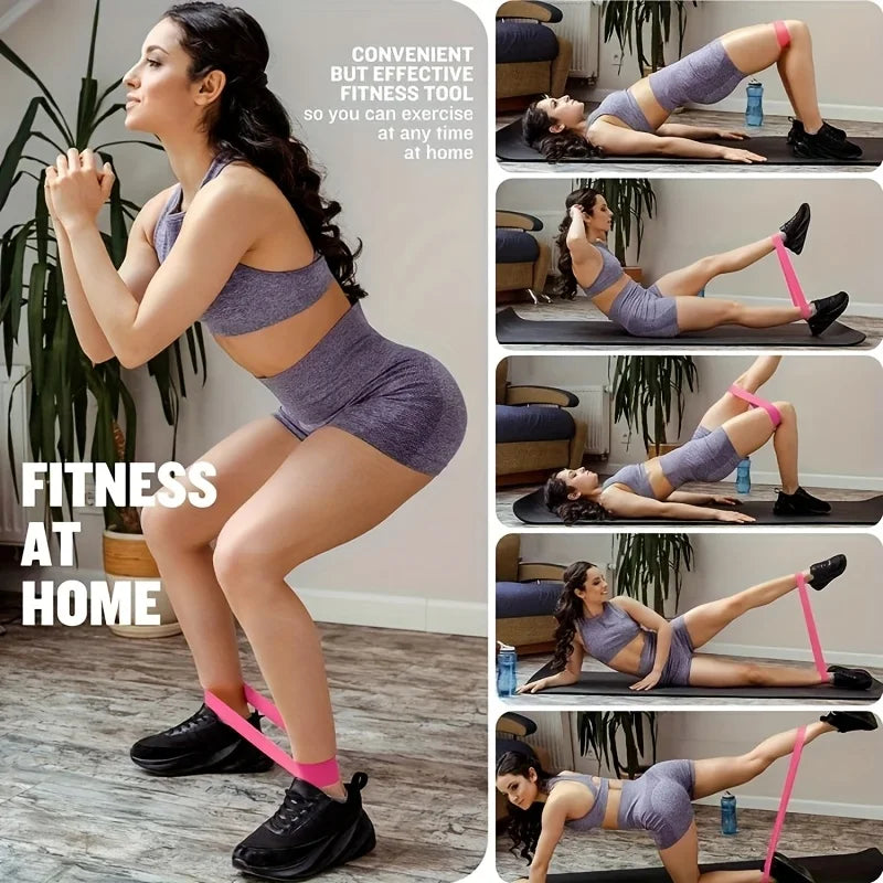 3 Piece Natural Latex Yoga Resistance Bands | Hip and Leg Shaping Trainer with Ankl additional angle