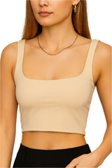 Square Neck Tank Top – Summer 2025 Stretch Crop Shirt