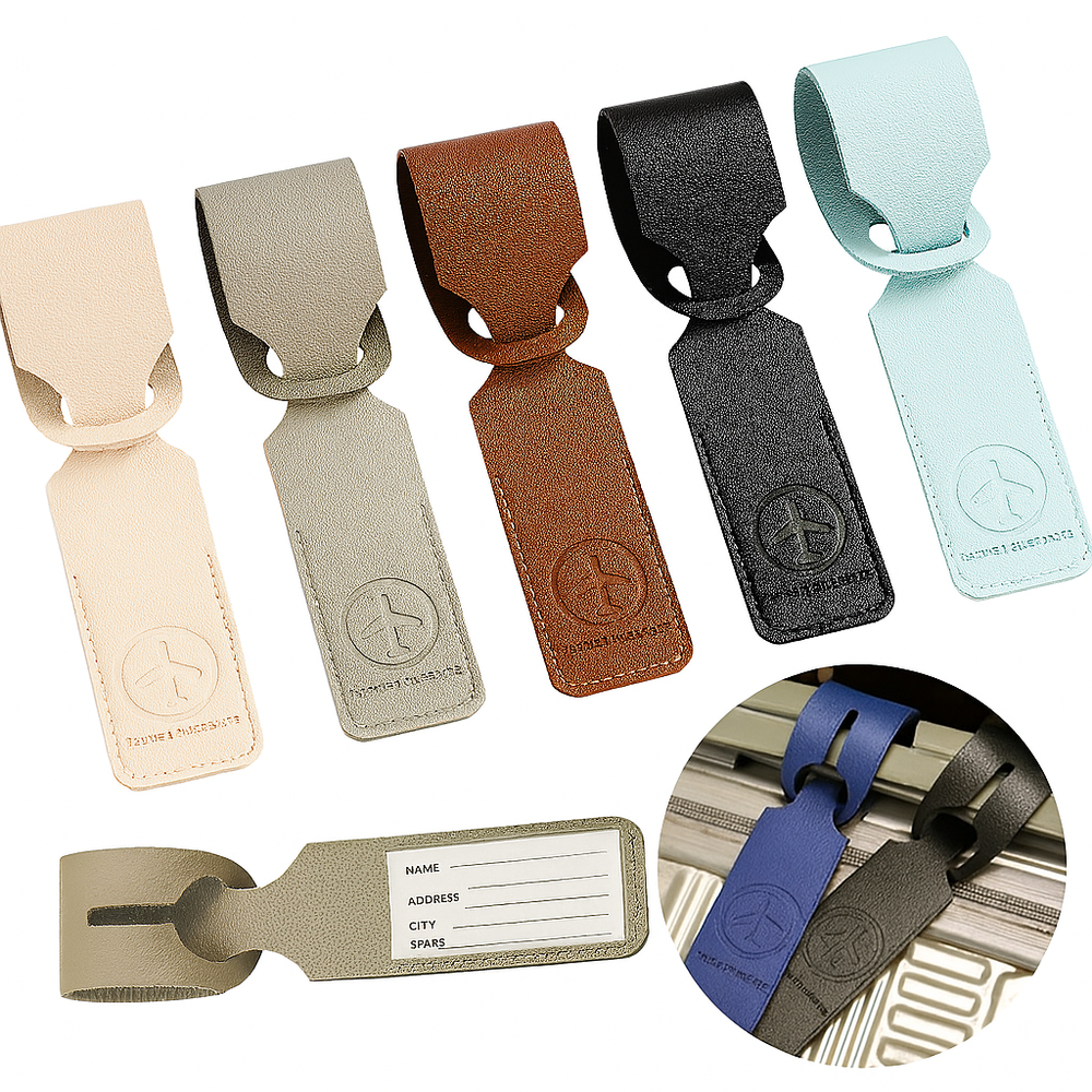PU Leather Luggage Tag – Creative ID Address Holder - Onlytenbucks.com