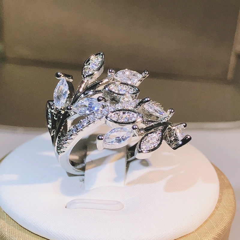 925 Silver Handmade Eternity Promise Crystal Ring AAA Cz Zircon Engagement Wedding Ba lifestyle view