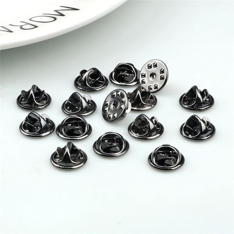 20 50 80 100pcs Colorful Metal Brooch Pin Back Squeeze Badge Holder Butterfly Clasp Clutch Care Cap For DIY Jewelry Making Craft