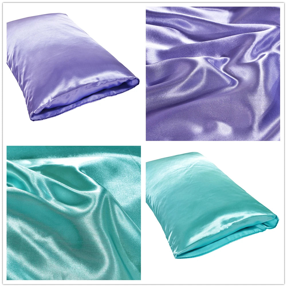 1Pc Queen Satin Silk Pillowcase | Silky Smooth Cooling Bed Pillow Cover for Hair an additional angle