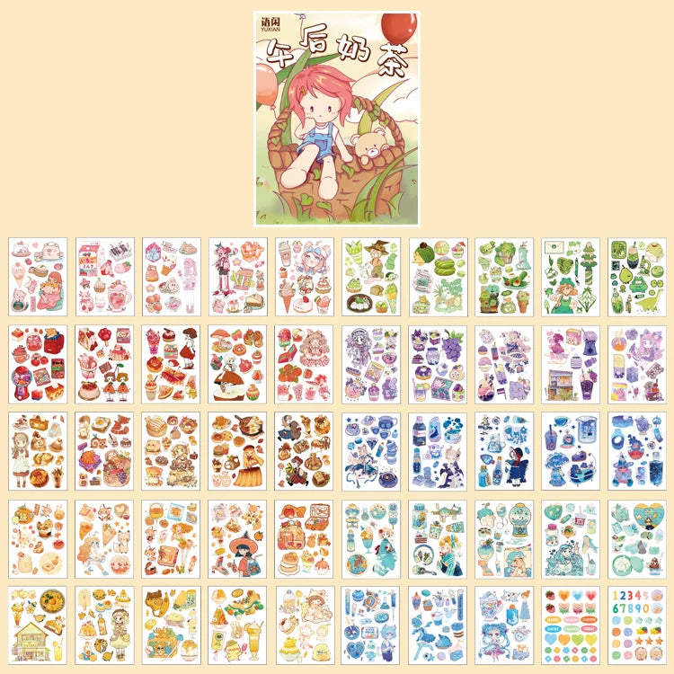 Yoofun Kawaii Colorful Dream Sticker Set | Decorative Stationery for Journaling and Sc close-up view