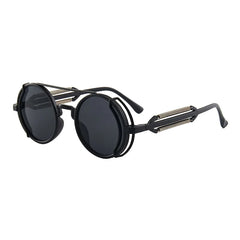 Classic Gothic Steampunk Sunglasses Brand Designer Men close-up view