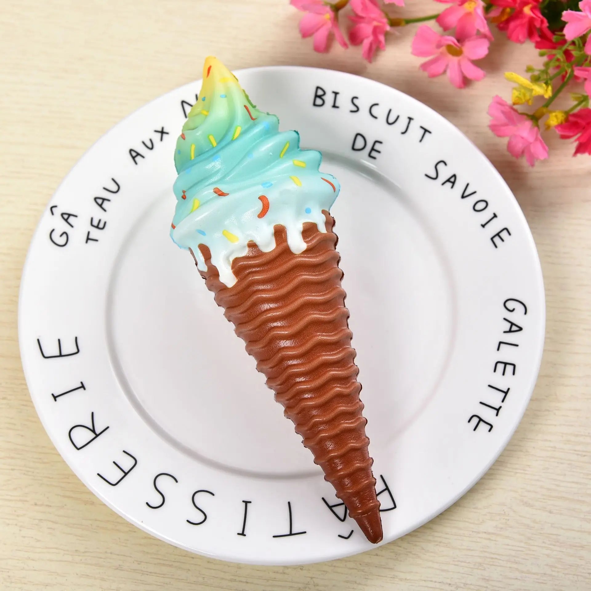 Colorful Ice Cream Squishy Toy | Slow Rising Stress Relief Squeeze lifestyle view