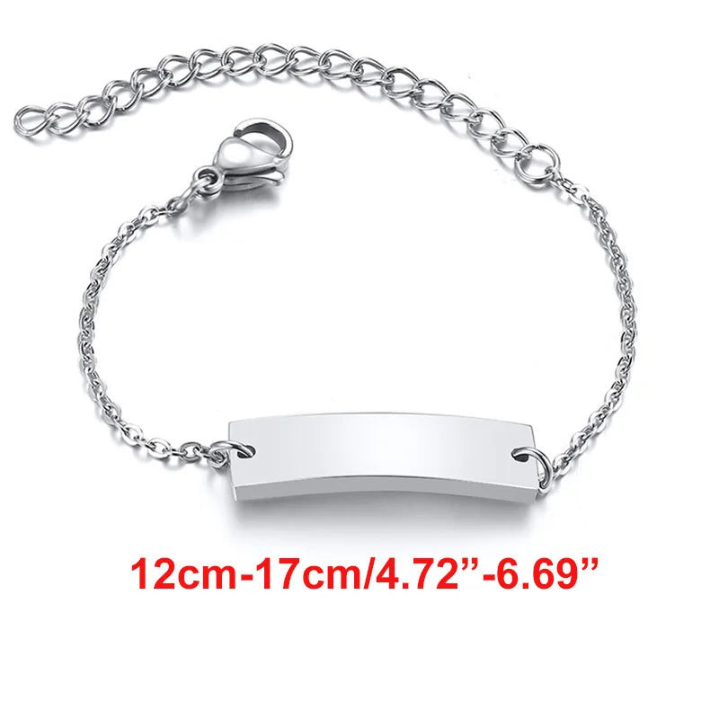 Personalized Baby Bracelet Gift | Custom Stainless Steel Name Bracelet detail view