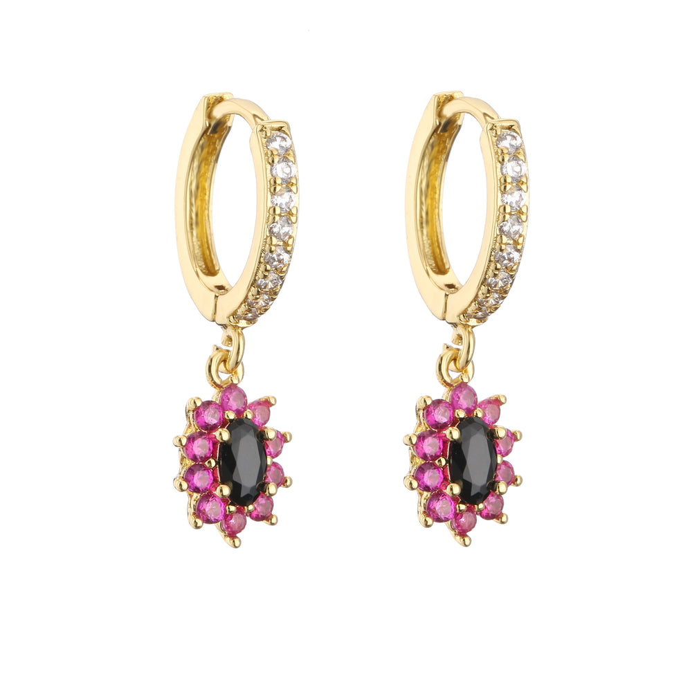 Cubic Zirconia Hoop Earrings | Classic Dazzling Stud Earrings for Women additional angle