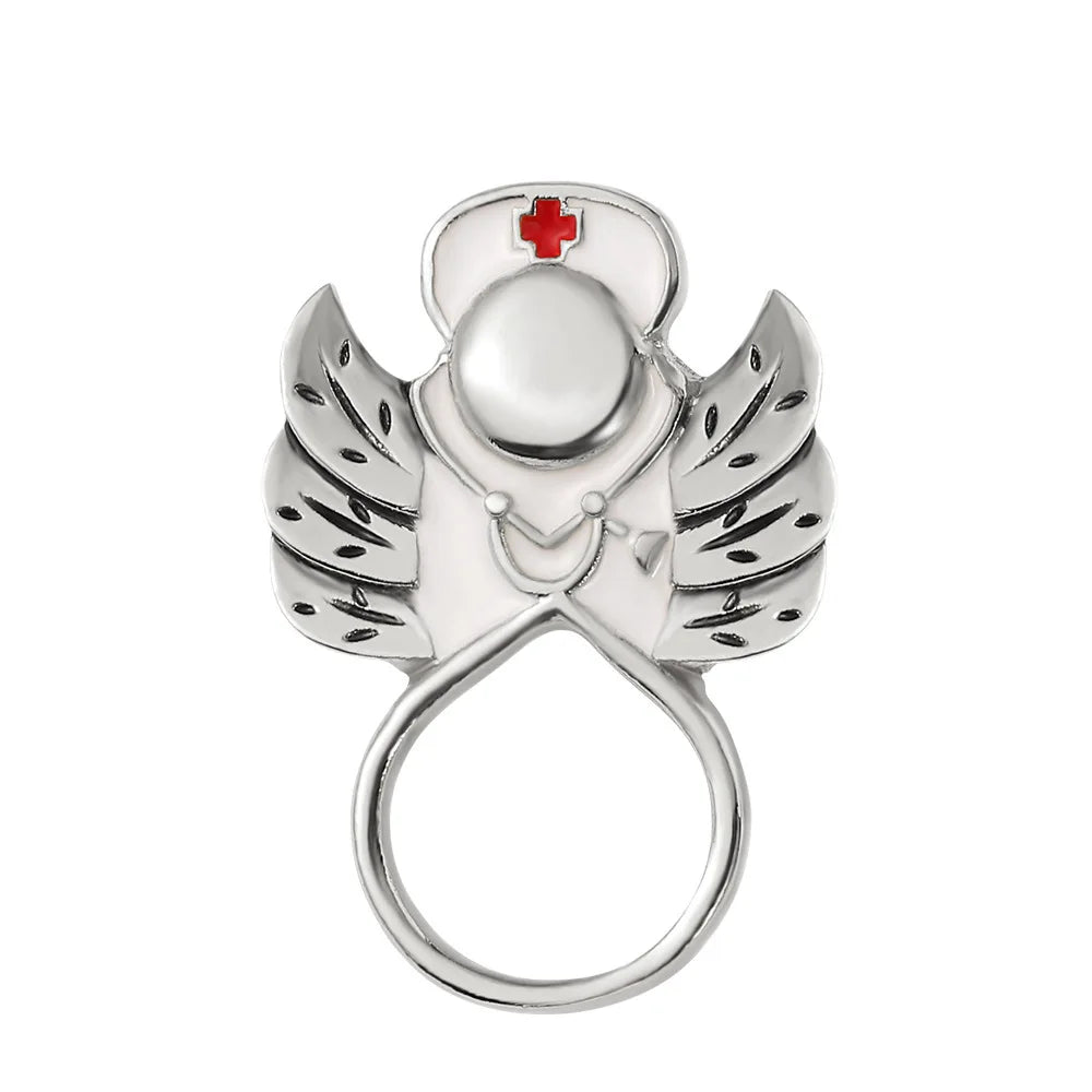 New Medical Medicine Brooch Pin Stethoscope Electrocardiogram Microscope Heart Shaped Pin Nurse Doctor Backpack Lapel Jewelry