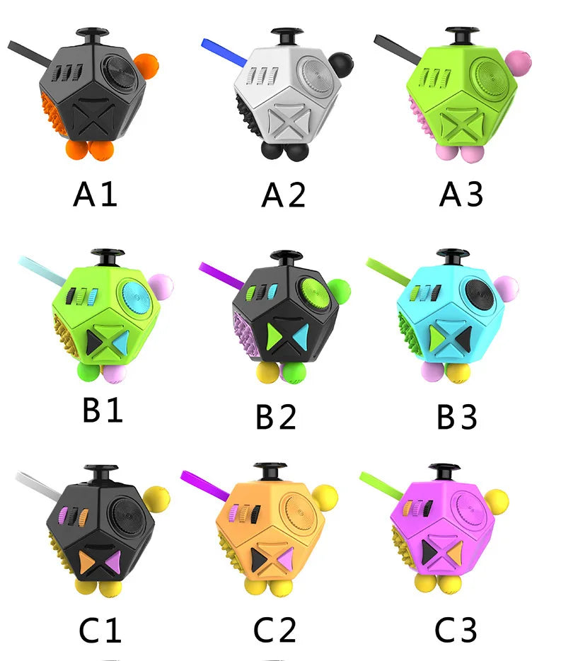 12 Sides Fidget Cube | Anti Stress Sensory Toy for Focus and Calm additional angle