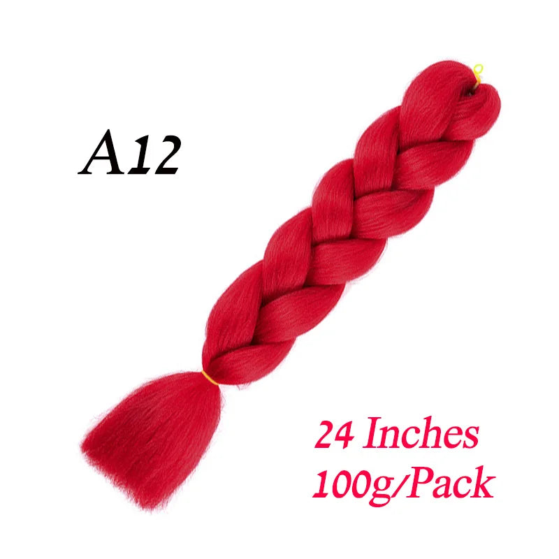 Lihui Pre Stretched Jumbo Braid Hair Extensions 24 inch | Kanekalon Synthetic Hair for close-up view