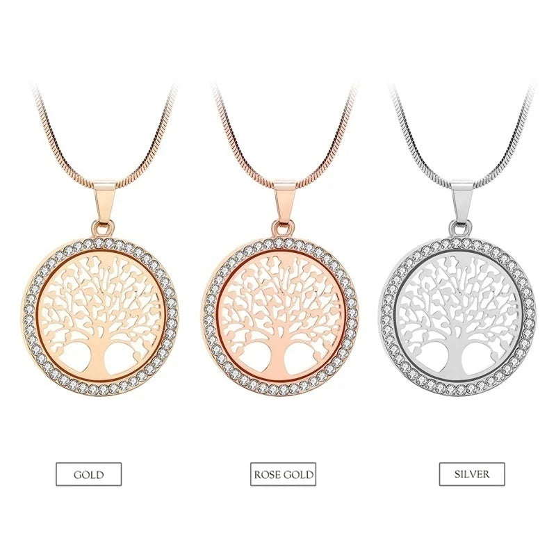 Crystal Zircon Tree of Life Pendant Necklace | Fashion Jewelry for Women alternate view