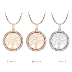 Crystal Zircon Tree of Life Pendant Necklace | Fashion Jewelry for Women alternate view