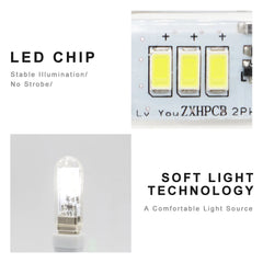 Portable USB LED Book Light | Touch Switch Reading Lamp close-up view