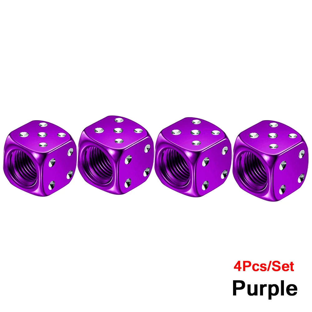 Aluminum Valve Stem Caps Set of 4 Car Bike Motorcycle additional angle