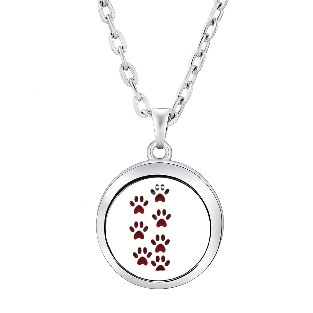 Heart-Shaped Aromatherapy Essential Oil Diffuser Necklace Stainless Steel High Qual additional angle