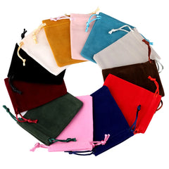 10pcs Drawstring Velvet Jewelry Gift Bags | Soft Plush Multi-Color Pouches for Wedding Christmas Par