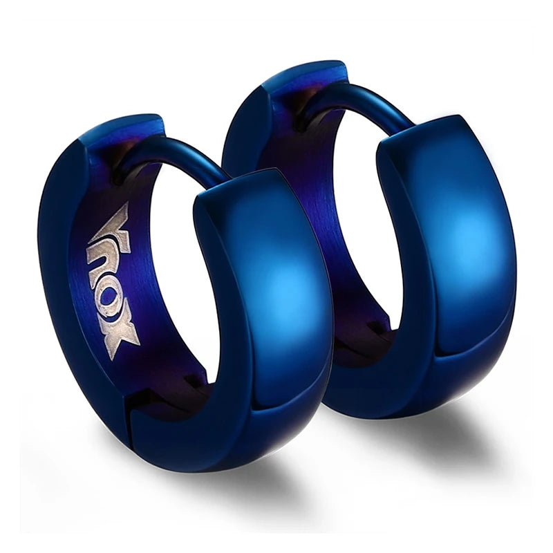 Rock Punk Huggie Earrings | Stainless Steel Unique Small Hoop Earrings for Men and Wo lifestyle view