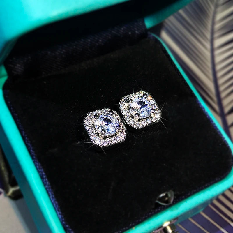 Luxury High Quality White Zircon Earrings 925 Sterling Silver Fashion Jewelry Ladies alternate view