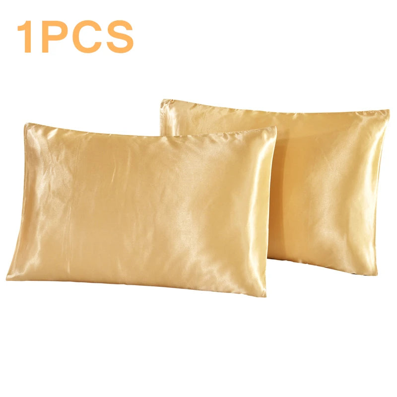 1Pc Queen Satin Silk Pillowcase | Silky Smooth Cooling Bed Pillow Cover for Hair and alternate view