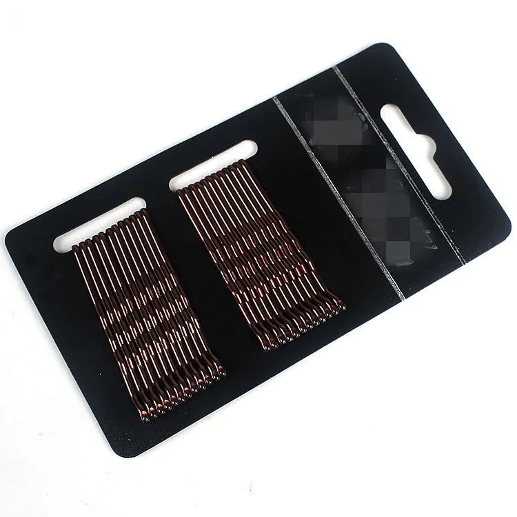 SWINATE Fashion Women Basic Waved U Shape Hairpins Gold Black Brown Bobby Pins Salon H close-up view