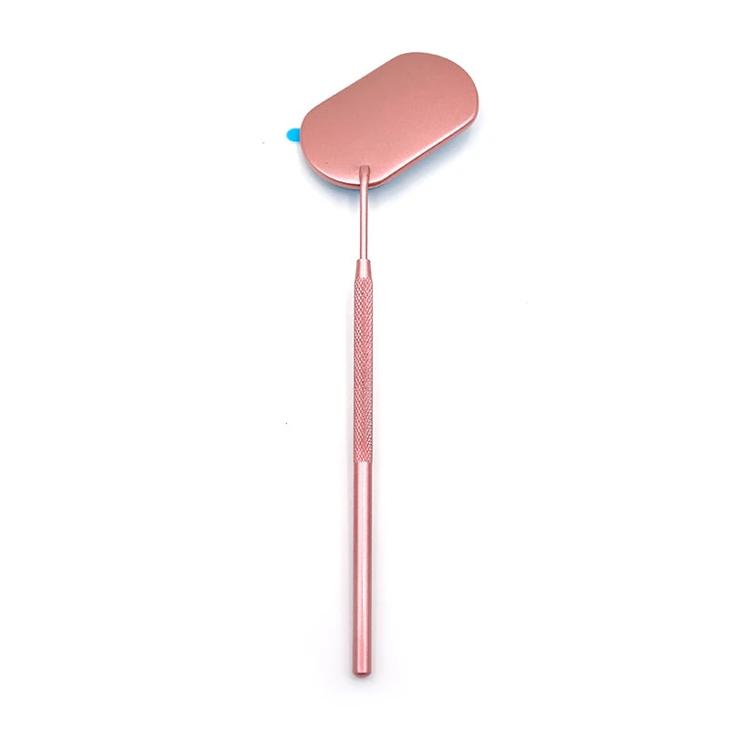 Stainless Steel Oval Lash Mirror | Portable Eyelash Extension Tool lifestyle view