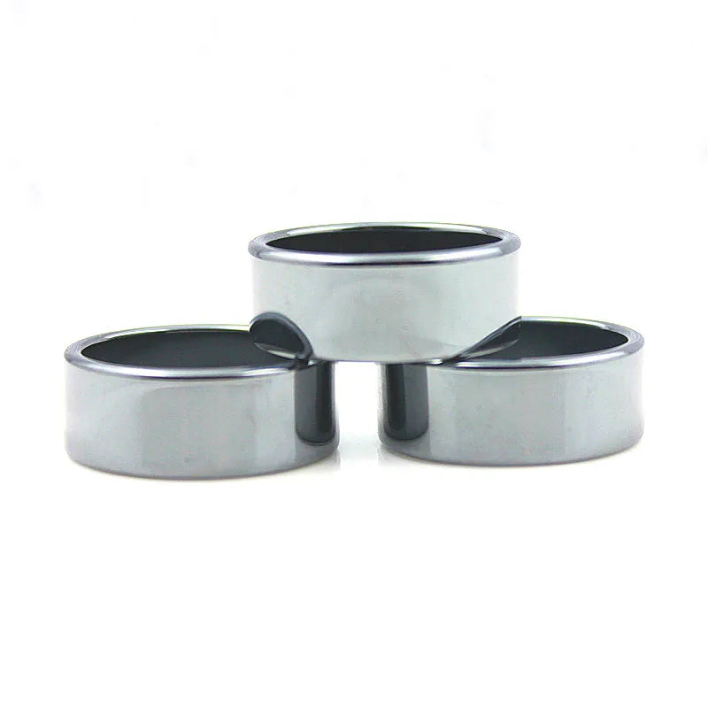 Flat Hematite Ring 10mm Wide (1pcs) Male and Female Fashion 5A Quality Jewelry Black No detail view